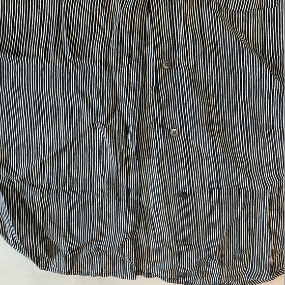 Theory stripped Silk Blouse Button-down Top, Petite XS - Picture 7 of 9